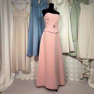 Y2K Baby Pink Floor Length Strapless Gown, Women's Size 12